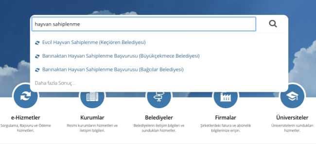 e-Devlet'te hayvan sahiplenme hizmeti